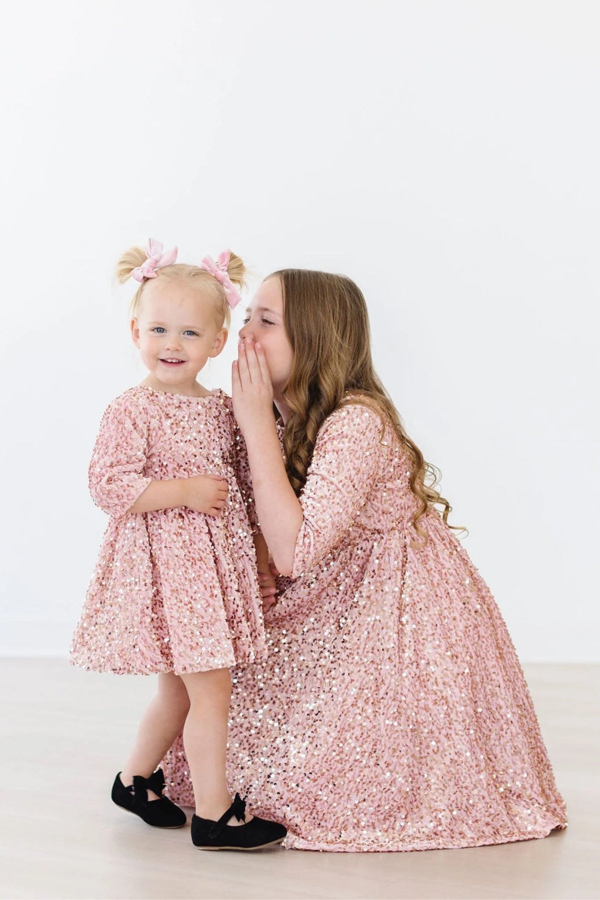 Mila & Rose Rose Gold Velvet Sequin Dress