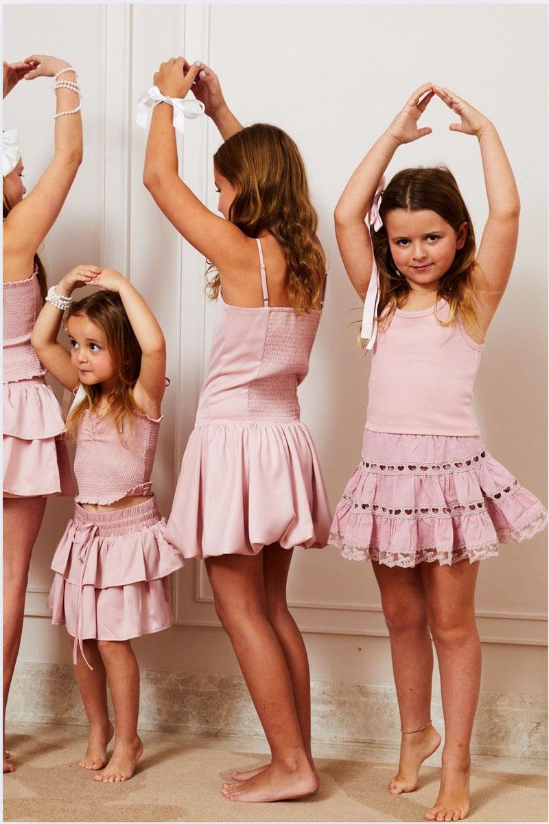 Theme Sofia Heart Bow Lace Mini - Ballet Pink
