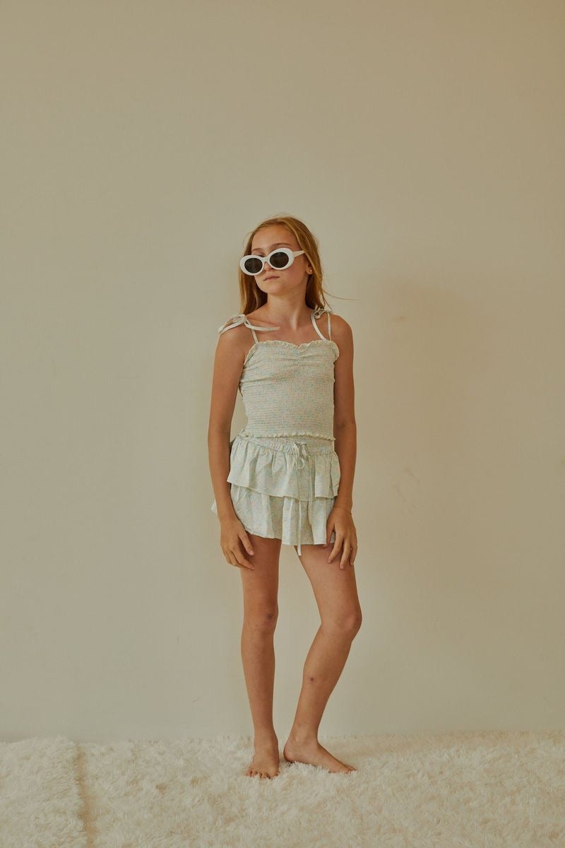 Theme Willow Garden Rose Yellow Satin Skort