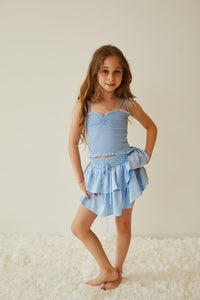 Theme Willow Pastel Blue Satin Skort