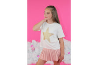 Paper Flower Rhinestone Star T-Shirt | Gardenia