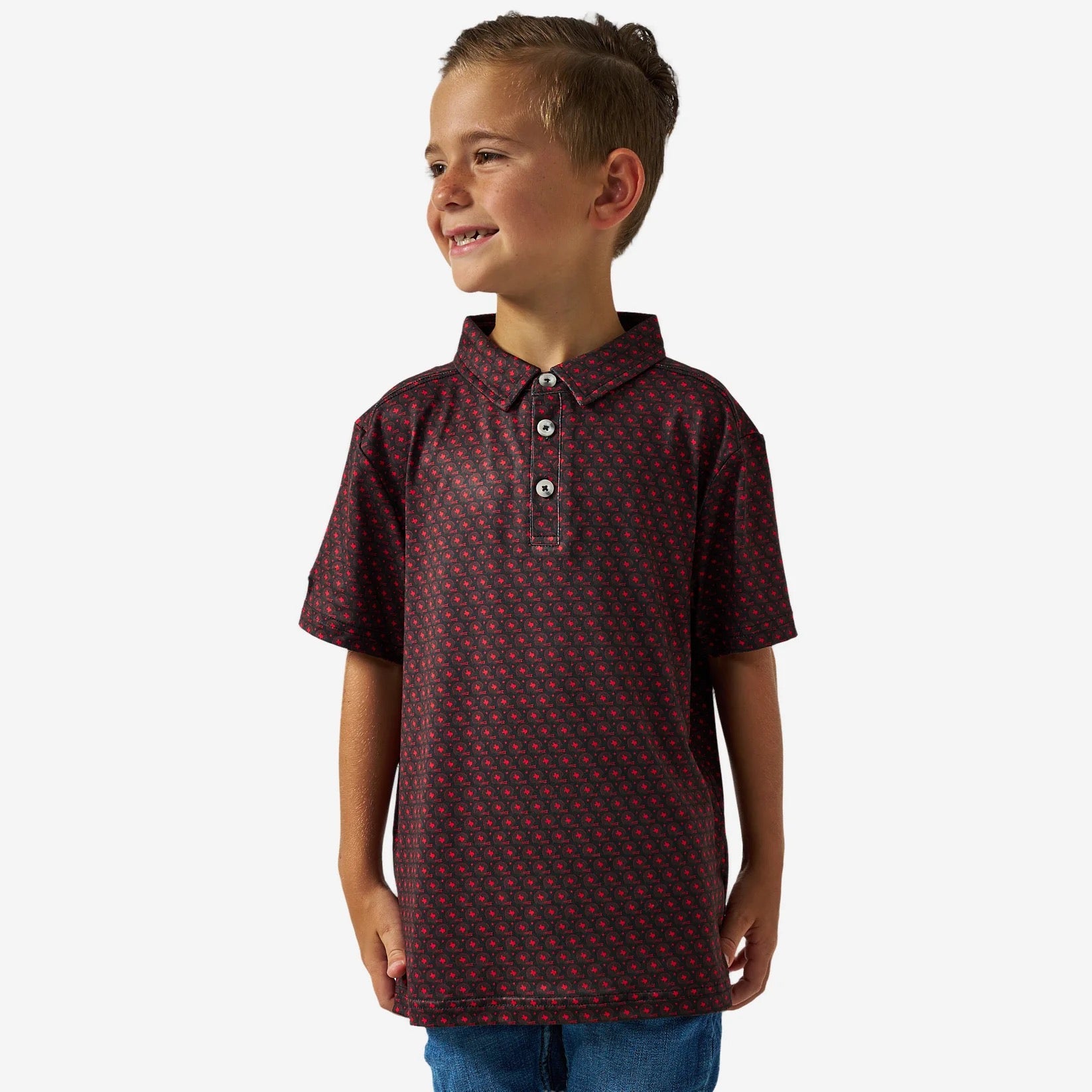 Burlebo Youth Performance Polo | Black And Red