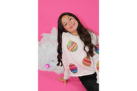 Paper Flower All Over Sequins Ornament Sweatshirt | Pastel Parchment