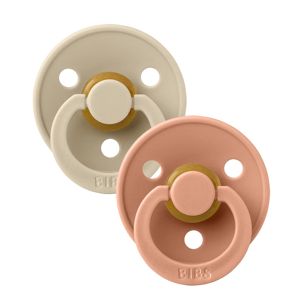 BIBS Colour Natural Rubber Latex Pacifier 2-Pack | Size 1 (0-6 Months)
