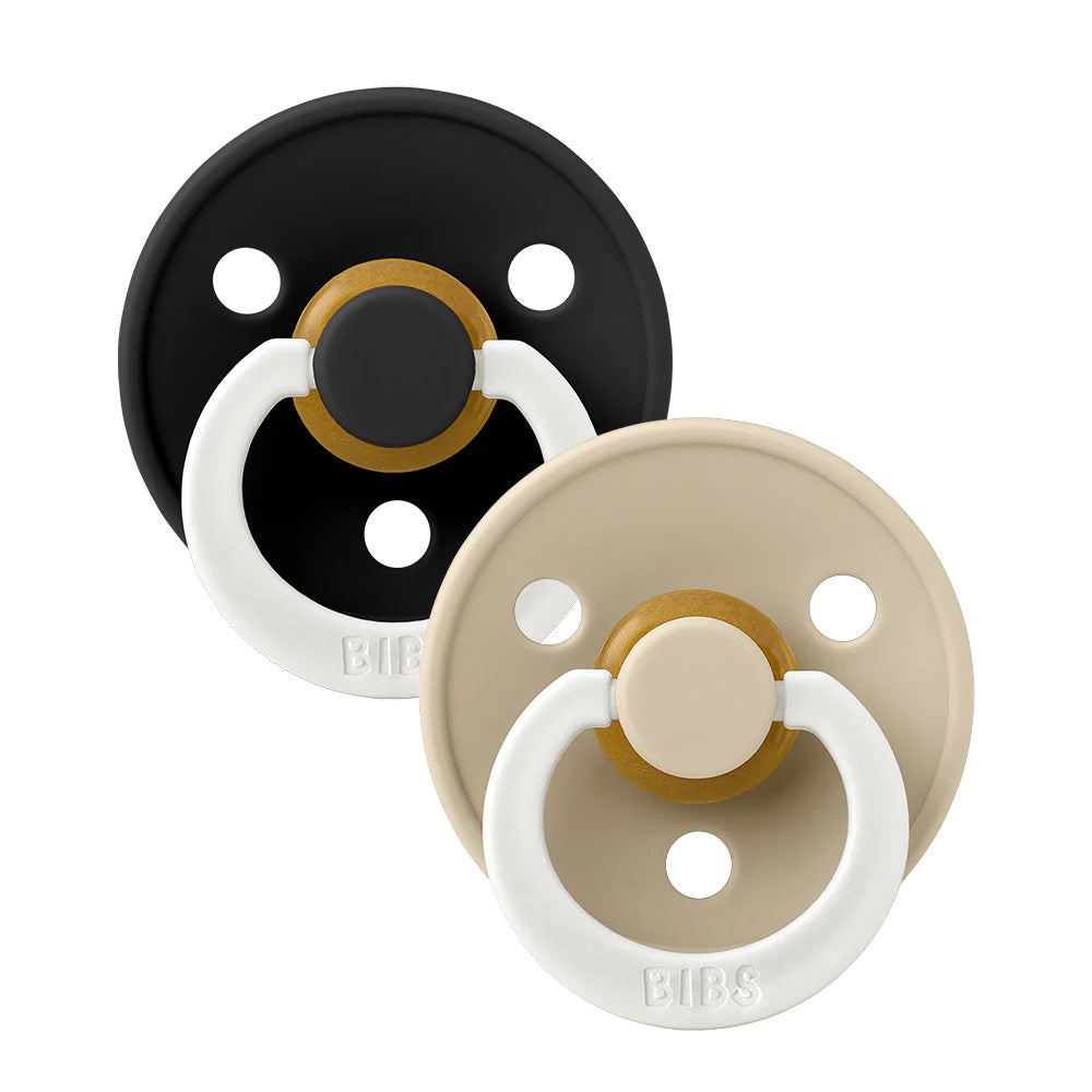 BIBS Colour Natural Rubber Latex Pacifier 2-Pack | Size 1 (0-6 Months)
