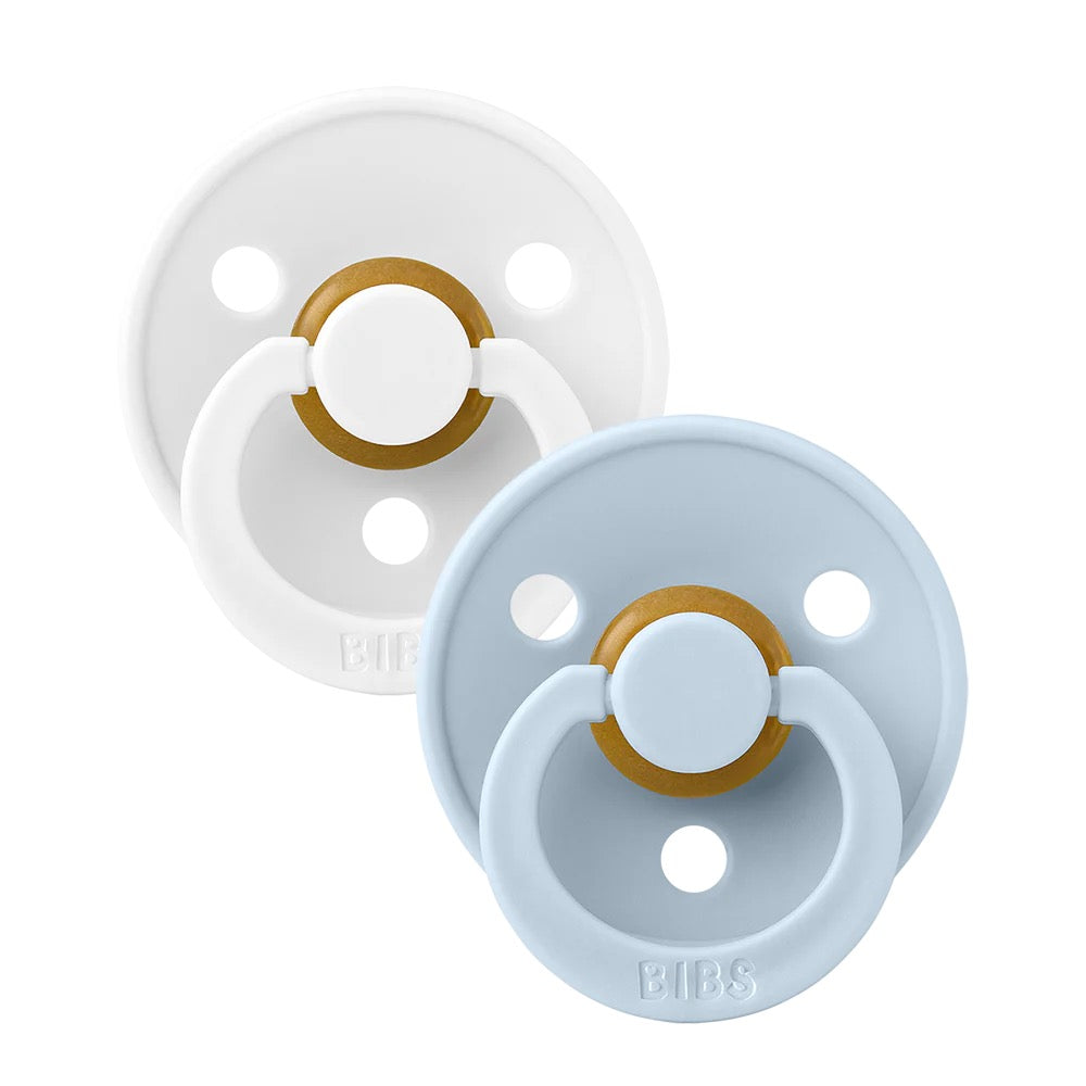 BIBS Colour Natural Rubber Latex Pacifier 2-Pack | Size 1 (0-6 Months)