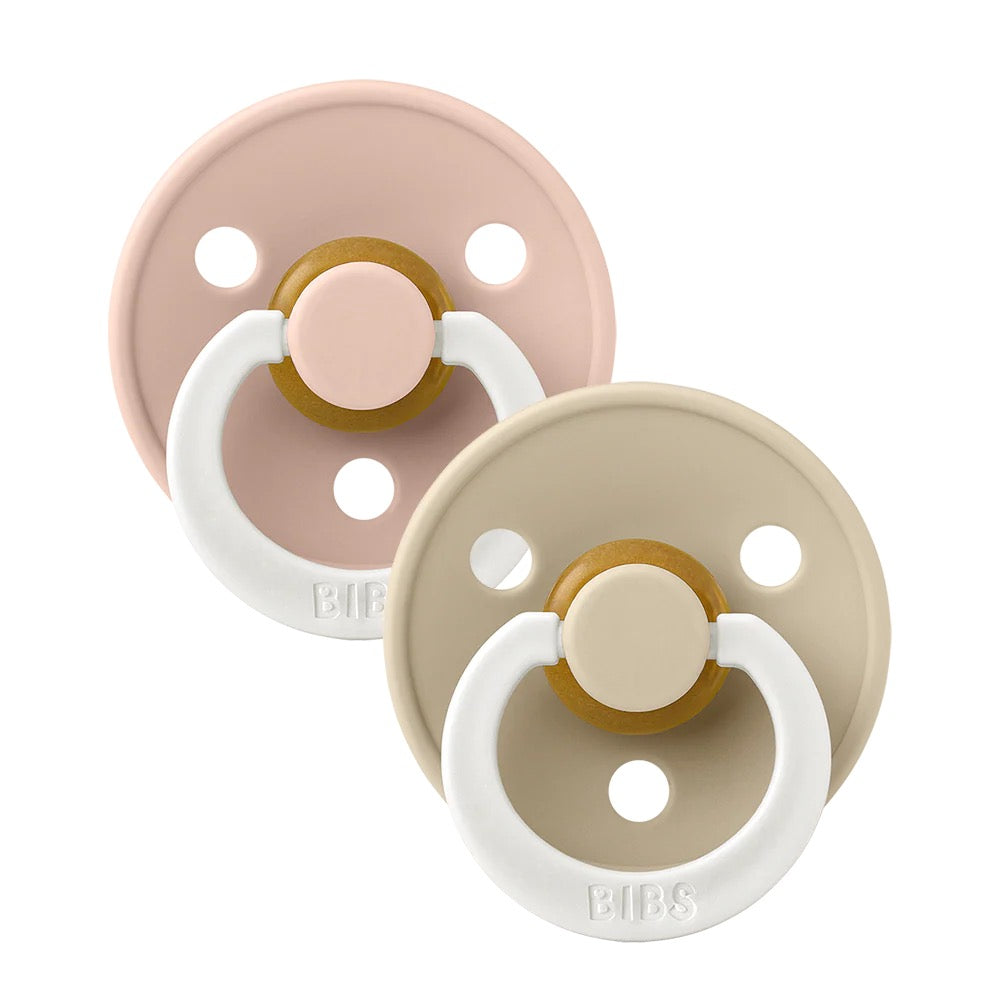 BIBS Colour Natural Rubber Latex Pacifier 2-Pack | Size 1 (0-6 Months)