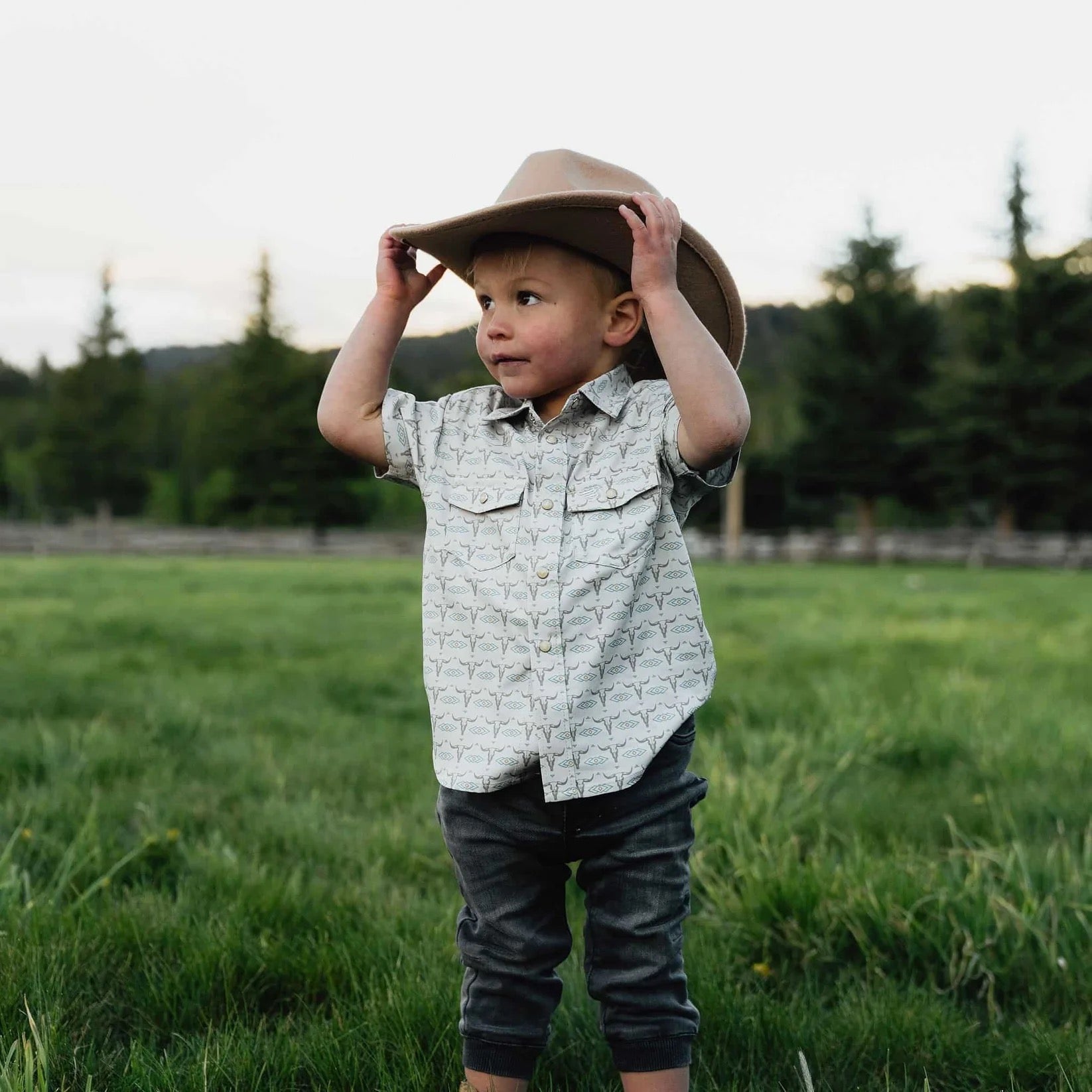 Burlebo Youth Performance Western Shirt | Skull Rancher