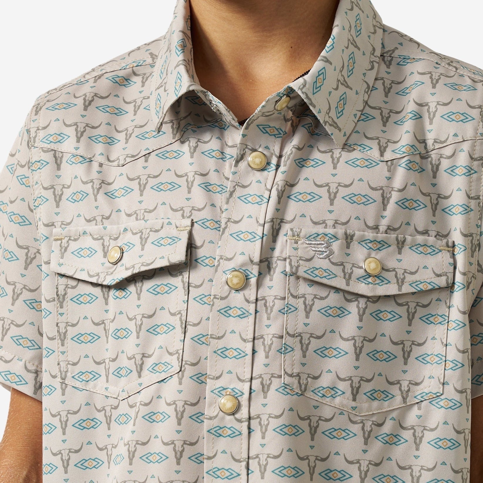 Burlebo Youth Performance Western Shirt | Skull Rancher