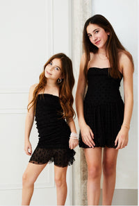 Theme Daniela Black Heart Mesh Bubble Dress