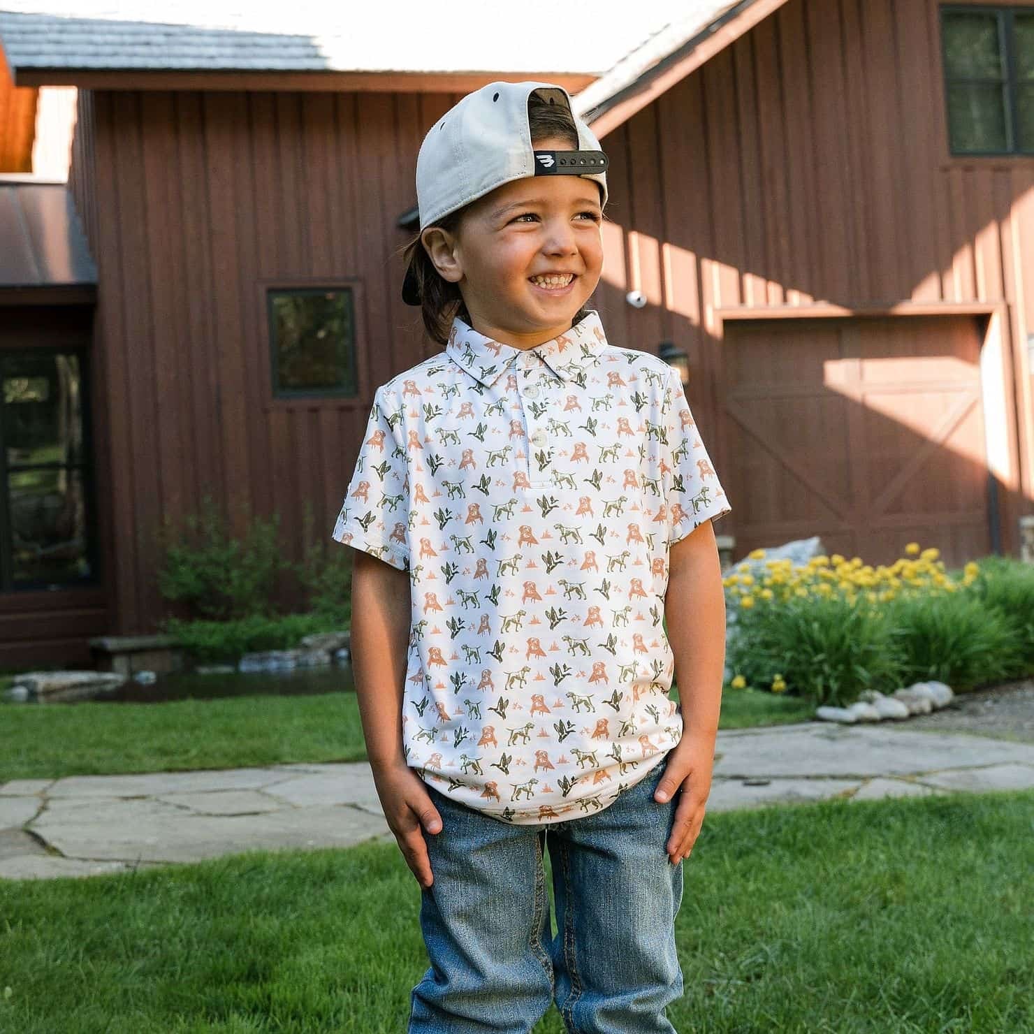 Burlebo Youth Performance Polo | Mallard Duck Dog