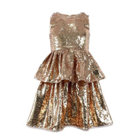 Lola + The Boys Golden Sequin Tier Dress