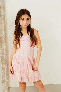 Theme Daniela Lurex Heart Bubble Dress Pink