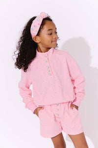 Lola + The Boys Pink Sparkle Short Set