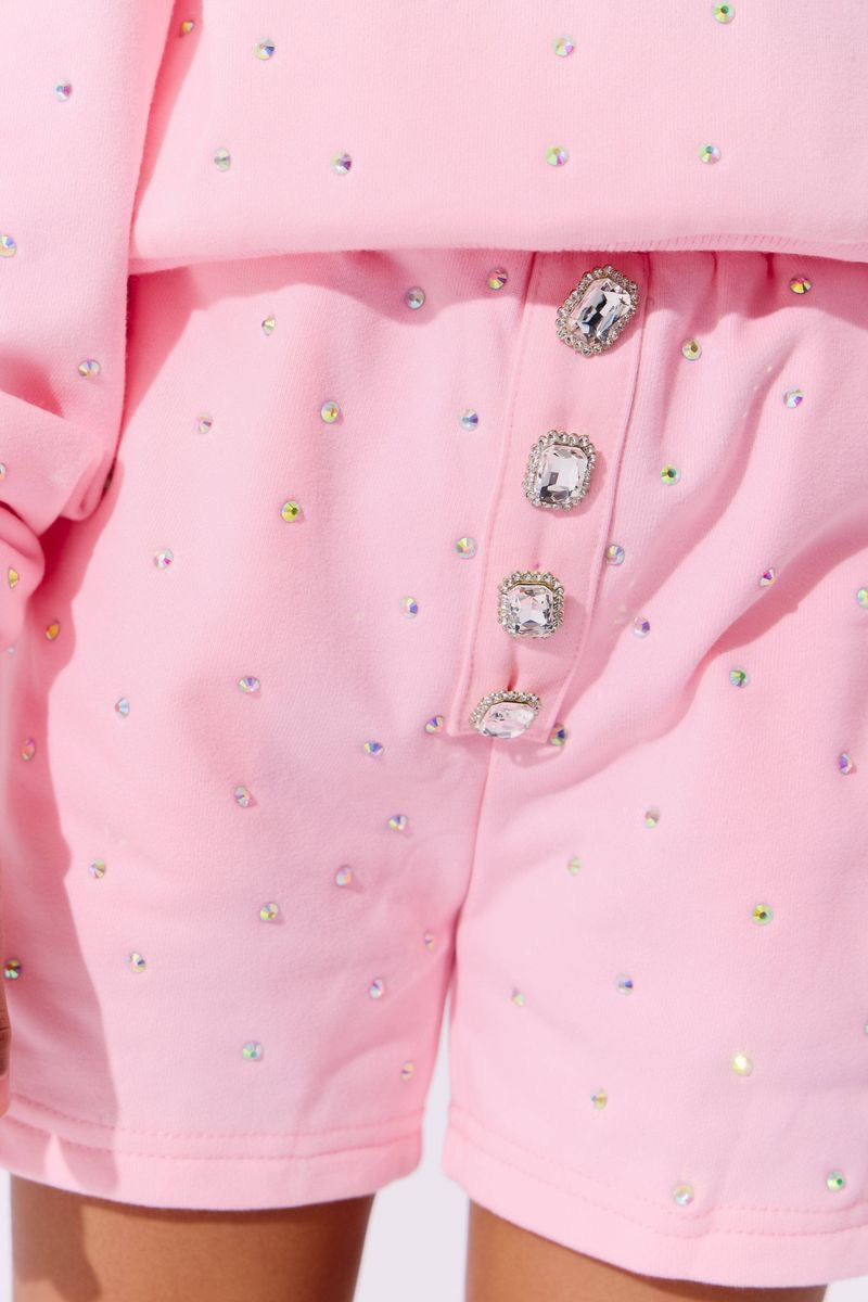 Lola + The Boys Pink Sparkle Short Set