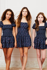 Theme Lexi Cap Smocked Dress - Black Rose