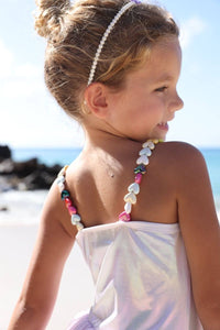 Shiny Hologram Tulle Swim Dress Lavender