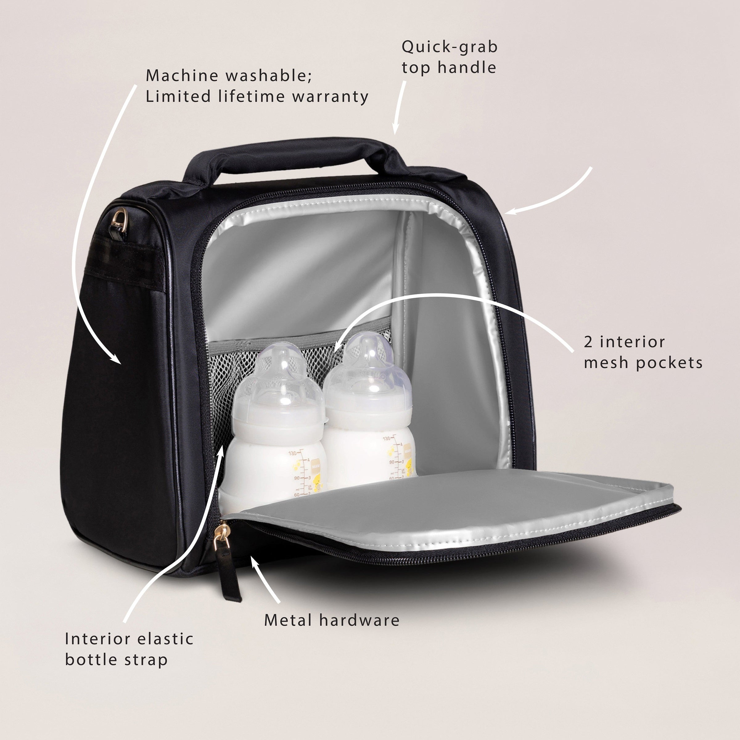 Jujube Insulated Bottle Bag | Black