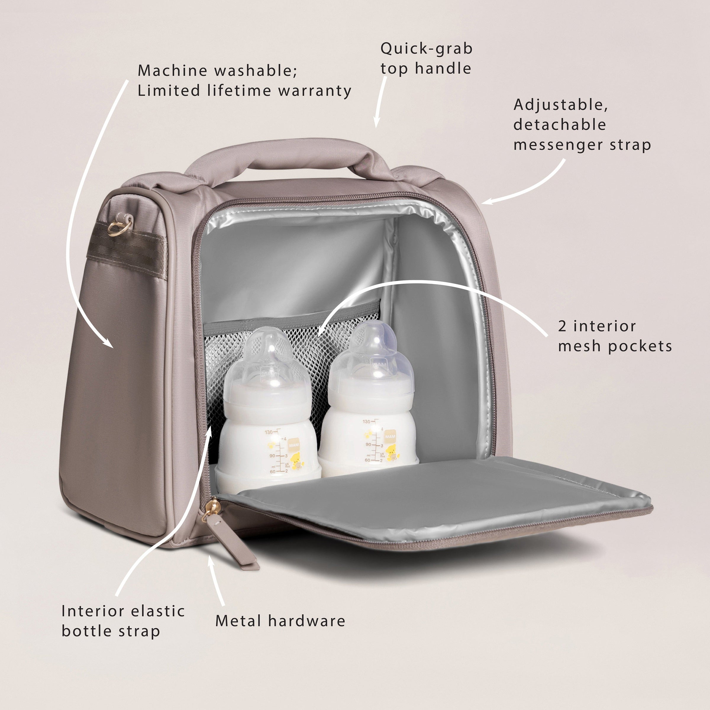 Jujube Insulated Bottle Bag | Taupe