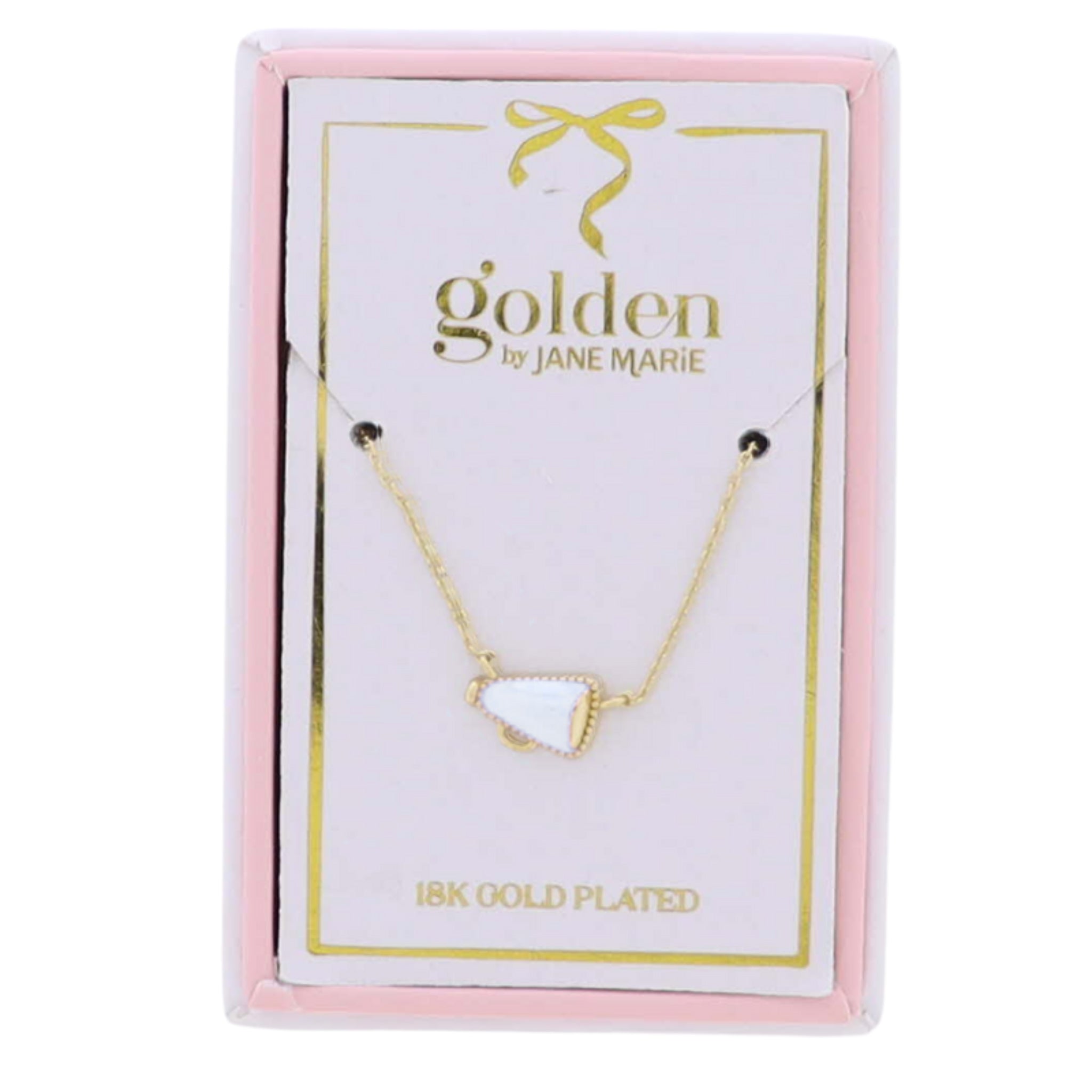 Jane Marie Kids 18K Gold Plated Necklace with White Megaphone
