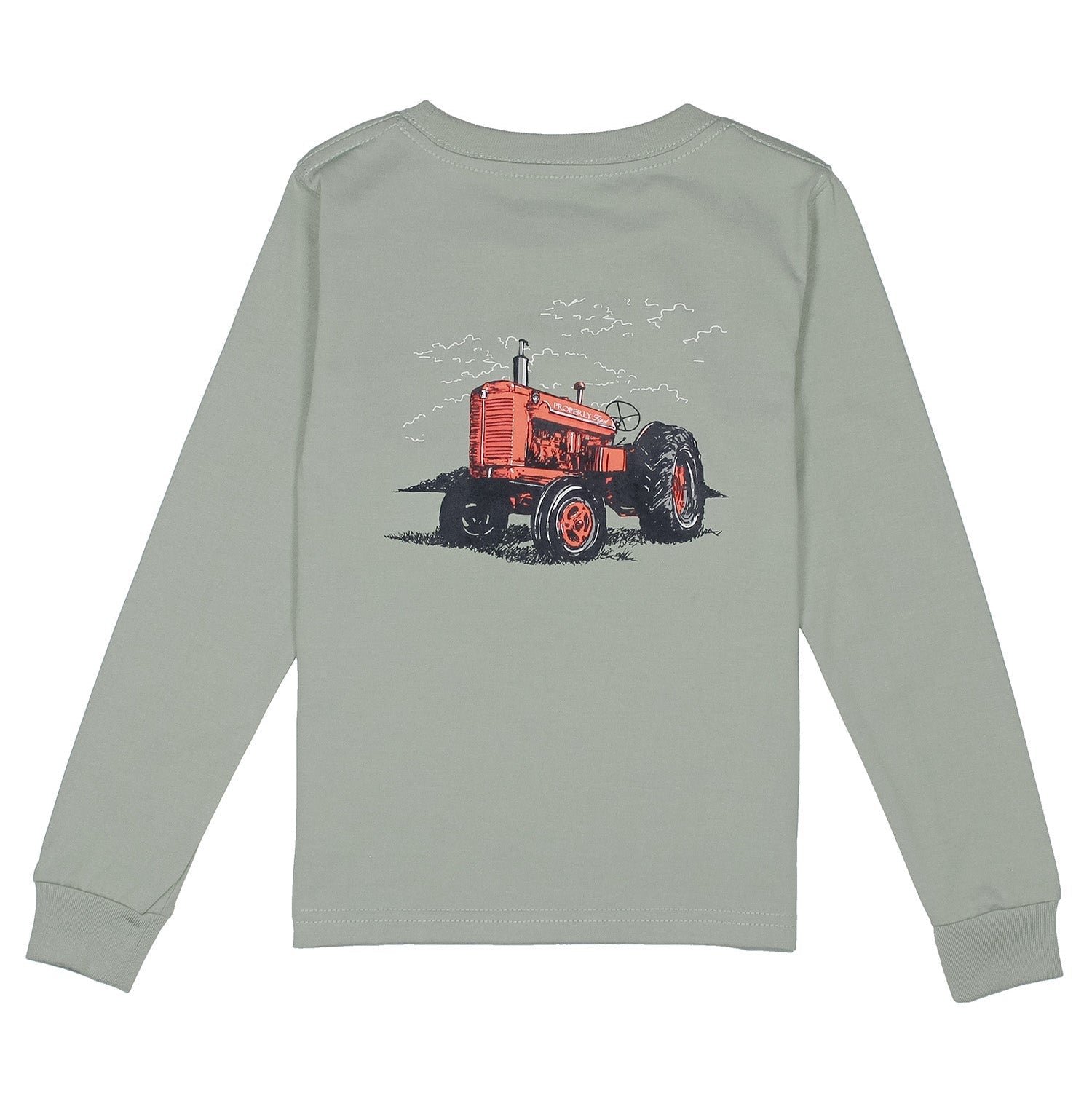 Properly Tied Boys Tractor Long Sleeve | Sage