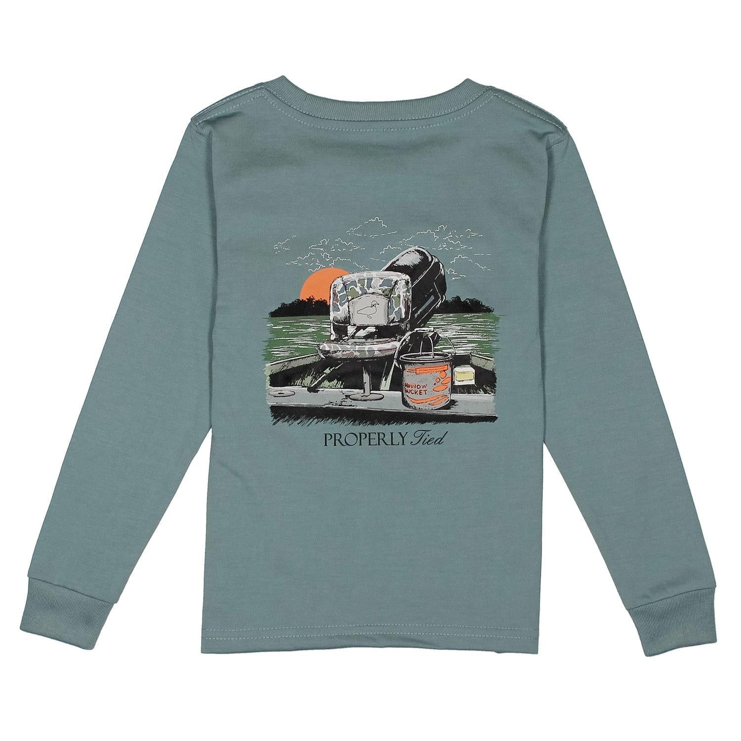Properly Tied Boys Gone Fishin' Long Sleeve | Steel Blue