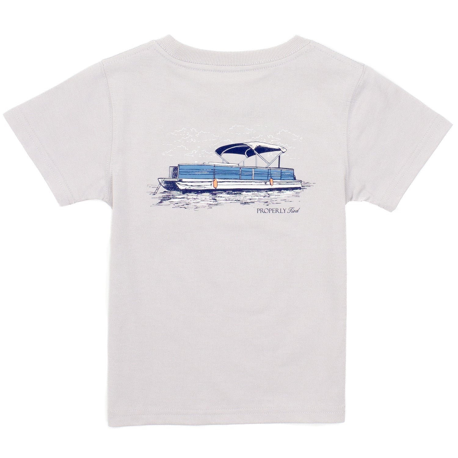 Properly Tied Boys Short Sleeve Tee Party Barge | Ice Grey