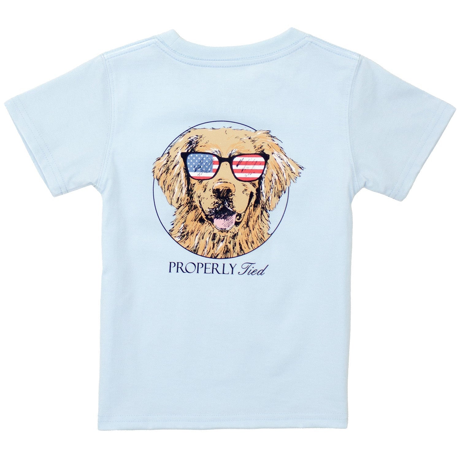 Properly Tied Boys Short Sleeve Tee Patriot Dog | Periwinkle