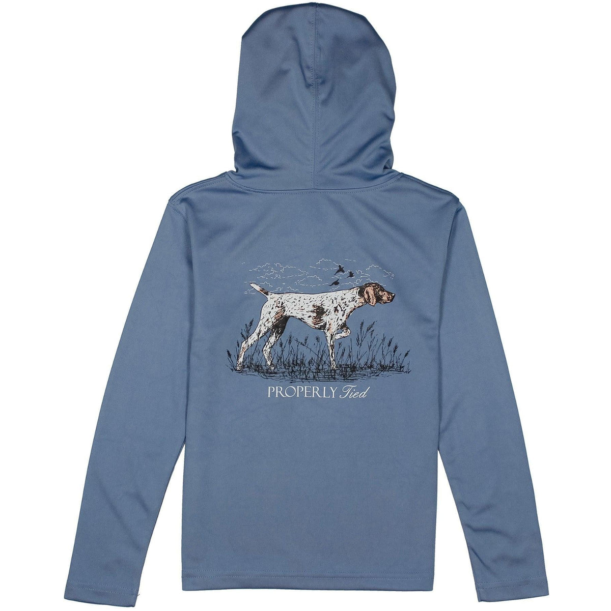 Properly Tied Boys Shade Performance Hoodie Pointer | Stone Blue