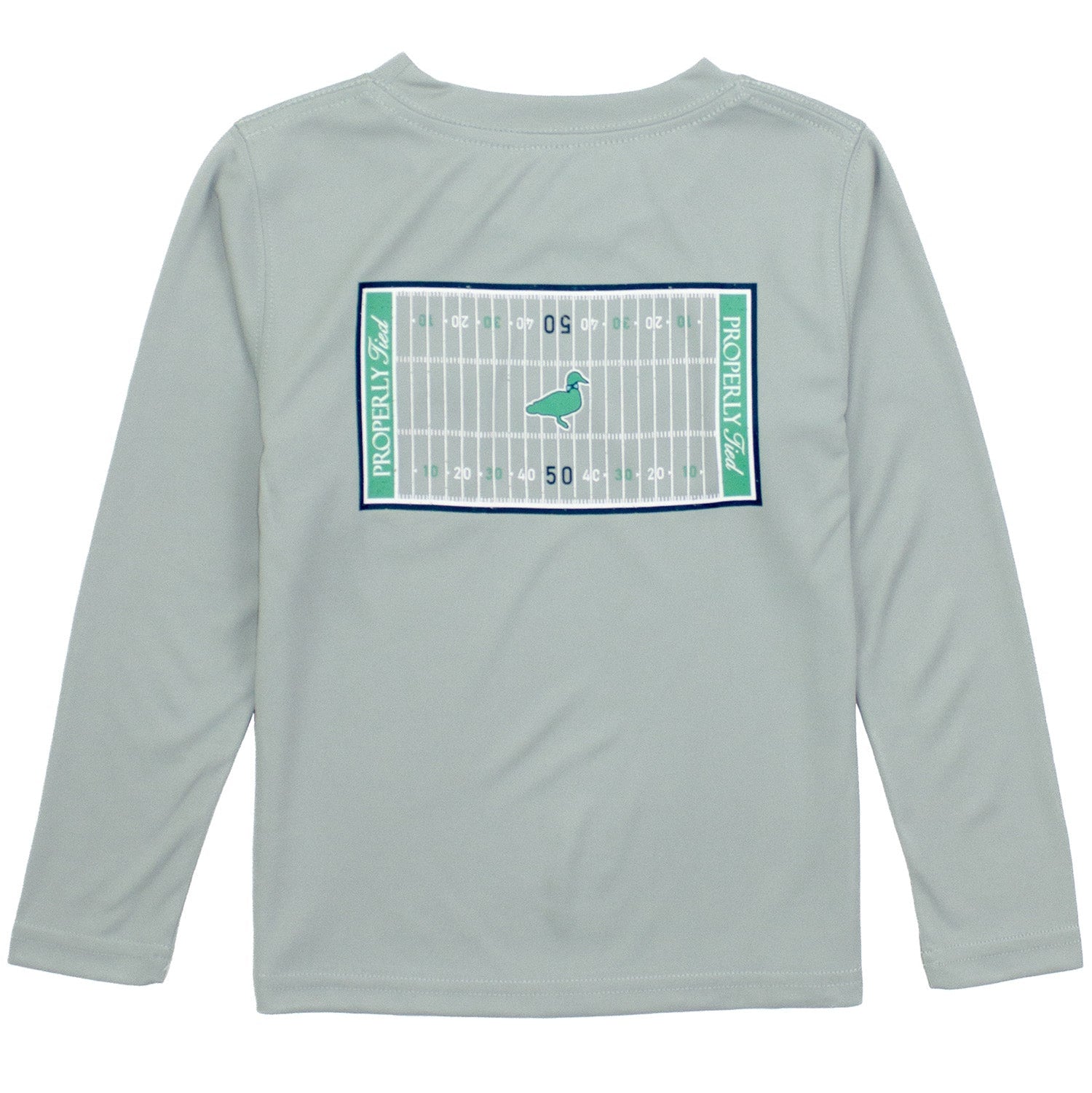 Properly Tied Boys Performance Tee Long Sleeve Football Field