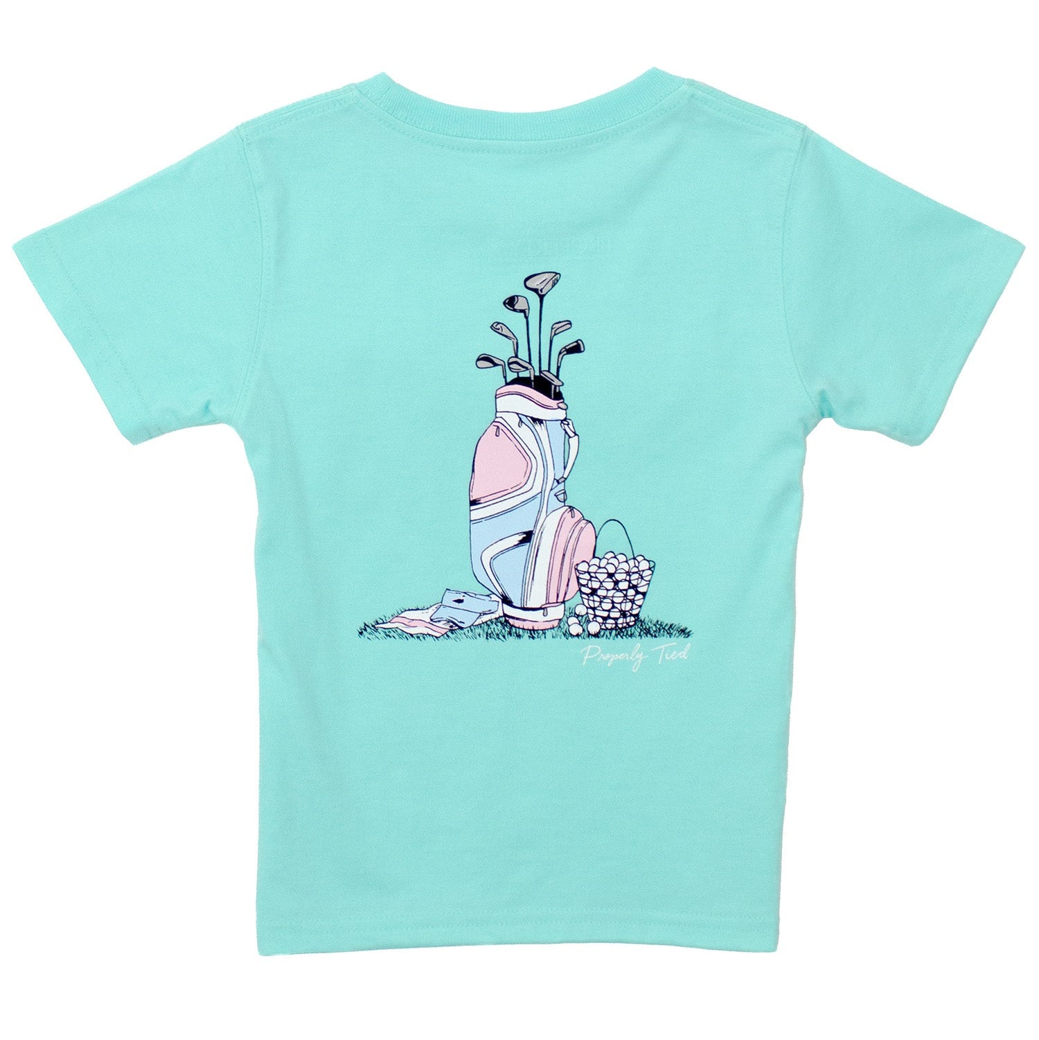 Properly Tied Girls Golf Clubs Short Sleeve Seafoam