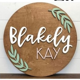 Sugar + Maple Round Sign | Laurel