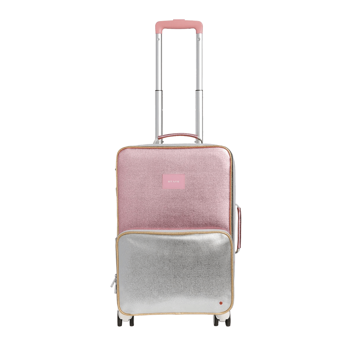 Pink & Silver Logan Carry-On Suitcase - Baby Biz