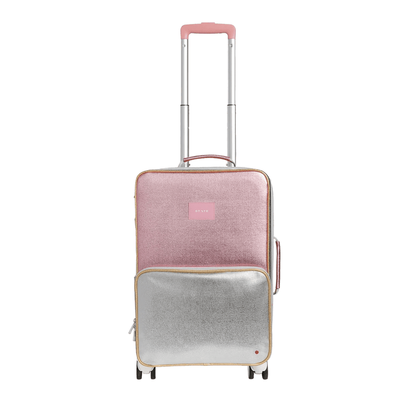 Pink & Silver Logan Carry-On Suitcase - Baby Biz