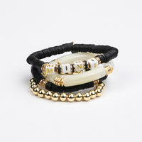 Le La Lo Mini Tubular Beaded Bracelet Set | Child Black