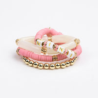 Le La Lo Mini Tubular Beaded Bracelet Set | Child Pink