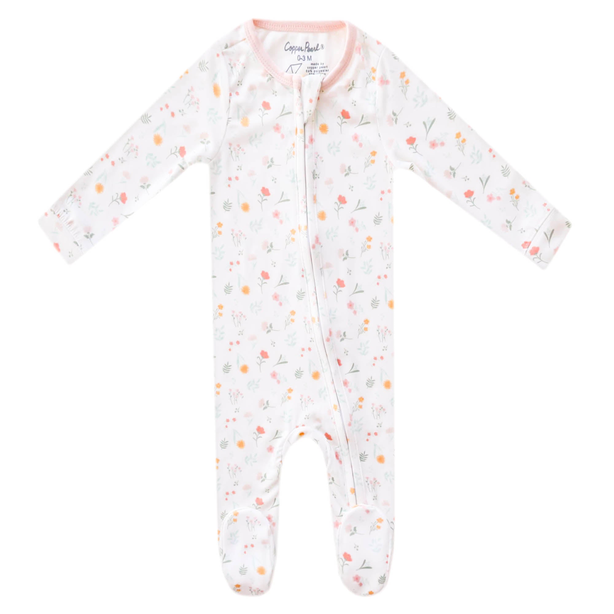 Copper Pearl Zip-Up Footie Pajama | Mabel