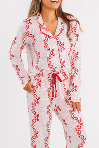In My Jammers Vintage Bows and Blossoms Women's Long Sleeve Ruffle Set