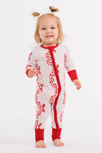 In My Jammers Vintage Bows and Blossoms Zipper Romper
