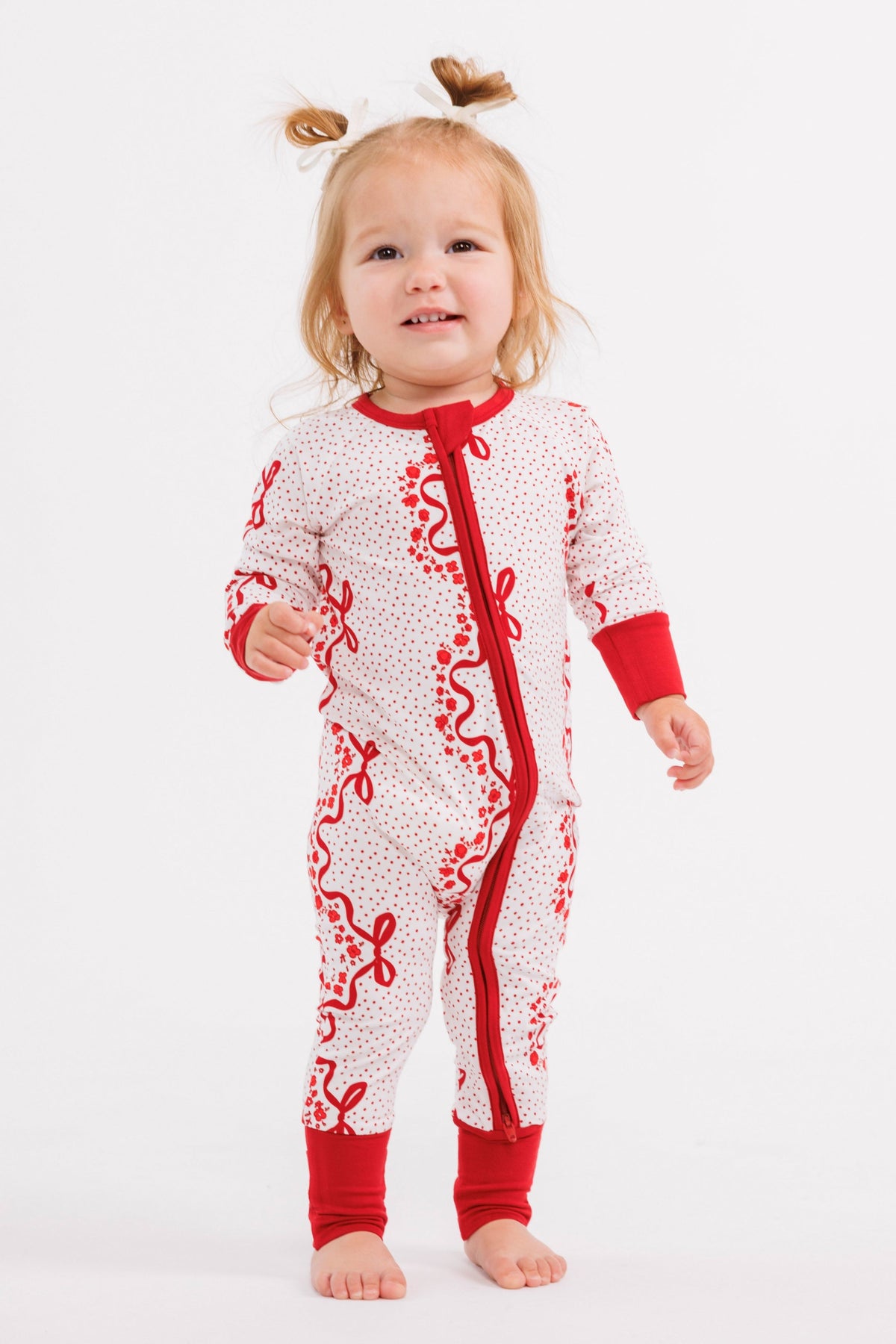 In My Jammers Vintage Bows and Blossoms Zipper Romper