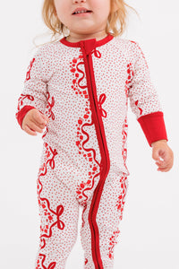 In My Jammers Vintage Bows and Blossoms Zipper Romper