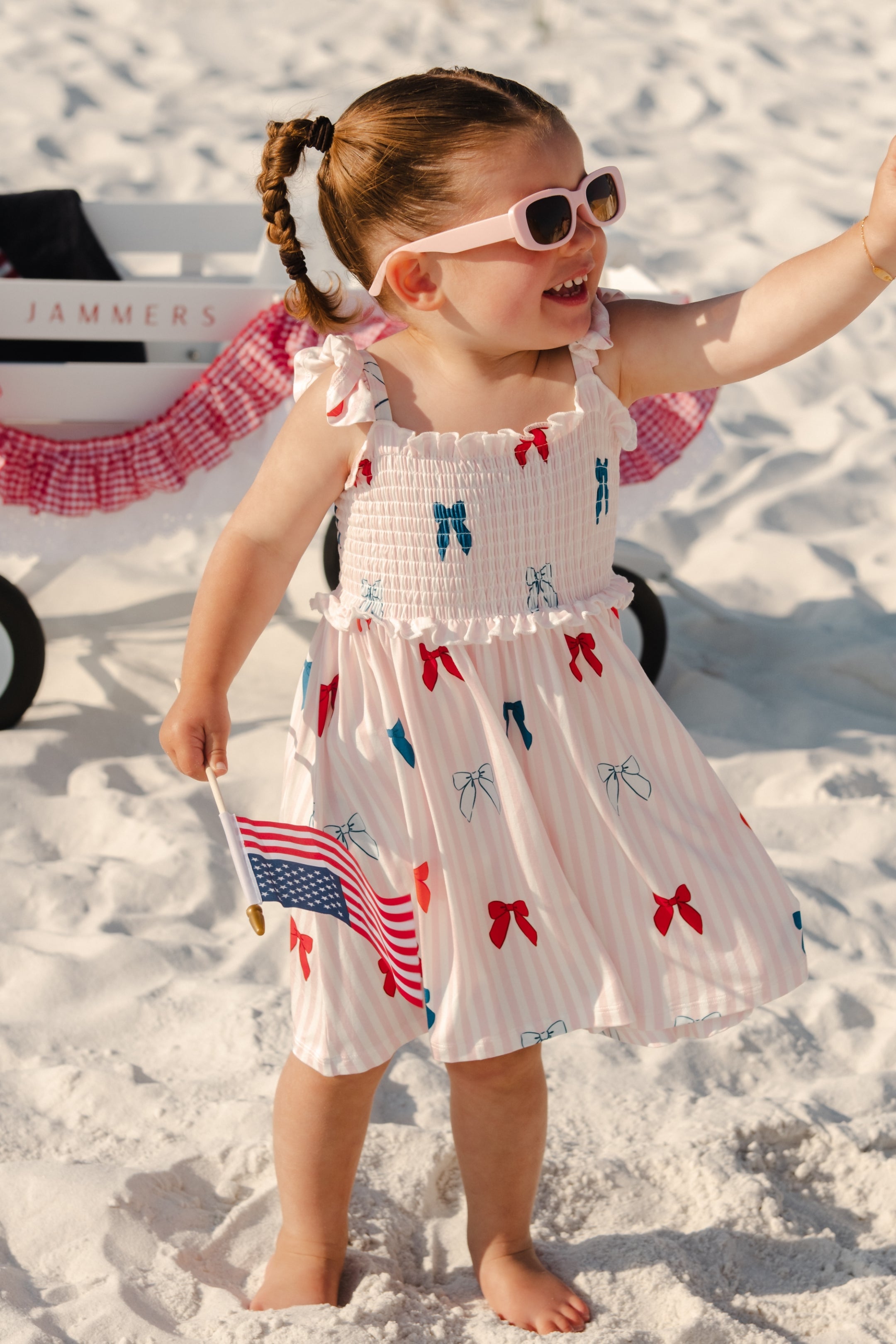 In My Jammers Liberty Bow Smocked Twirl Dress
