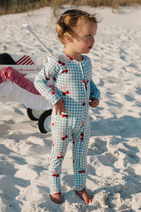 In My Jammers Little Cherry Zipper Romper