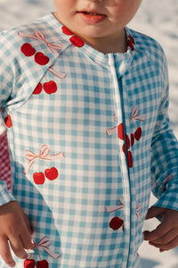 In My Jammers Little Cherry Zipper Romper