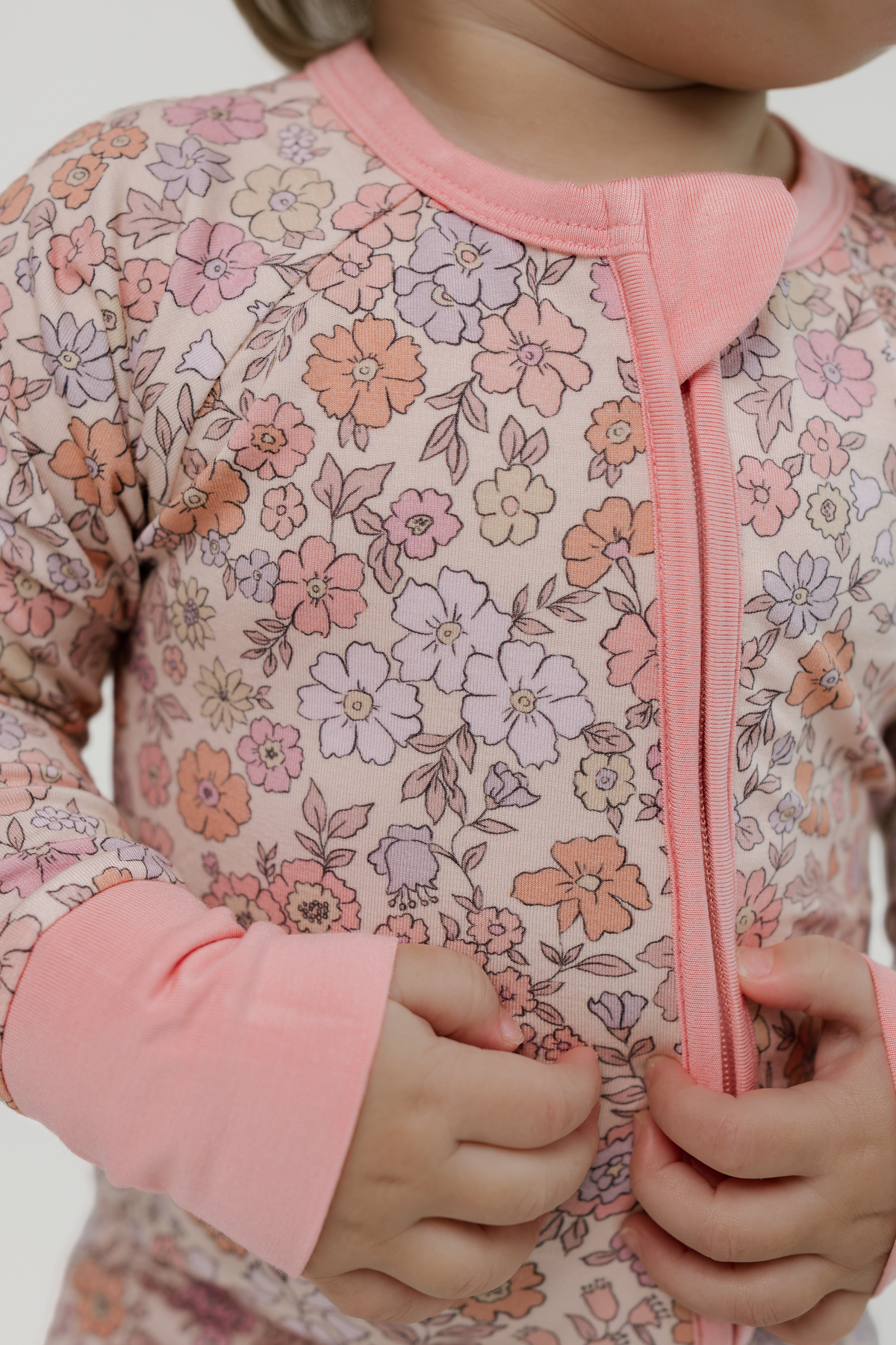 In My Jammers Poppy Floral Zipper Romper