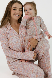 In My Jammers Poppy Floral Zipper Romper