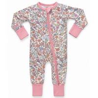 In My Jammers Poppy Floral Zipper Romper