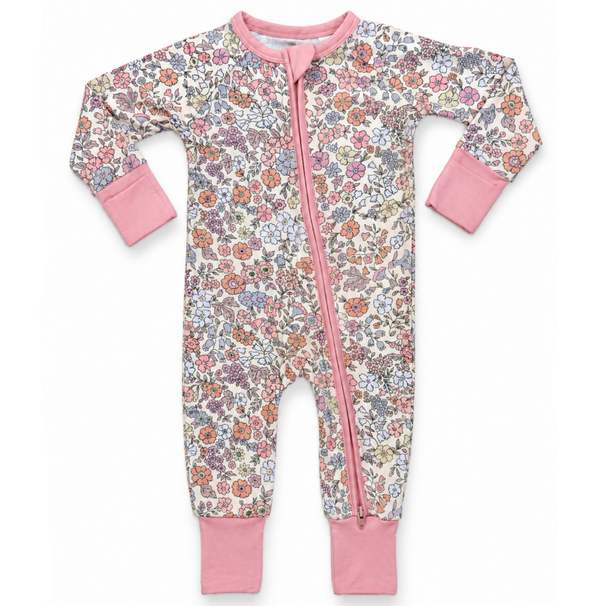 In My Jammers Poppy Floral Zipper Romper