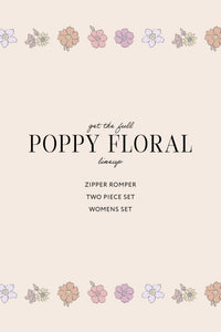 In My Jammers Poppy Floral Zipper Romper