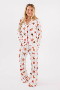 In My Jammers Cozy Christmas Bears Women's Long Sleeve Ruffle Set